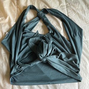 Teal adjustable halter tank.